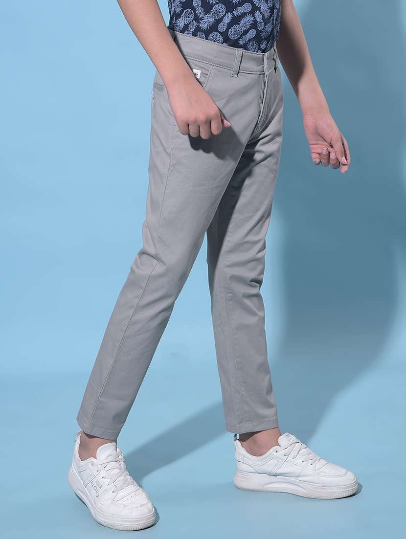 grey cotton chinos trouser - 21247206 -  Standard Image - 2