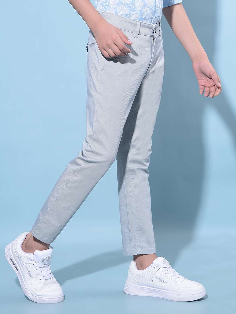 light blue cotton chinos trouser - 21247215 -  Standard Image - 2