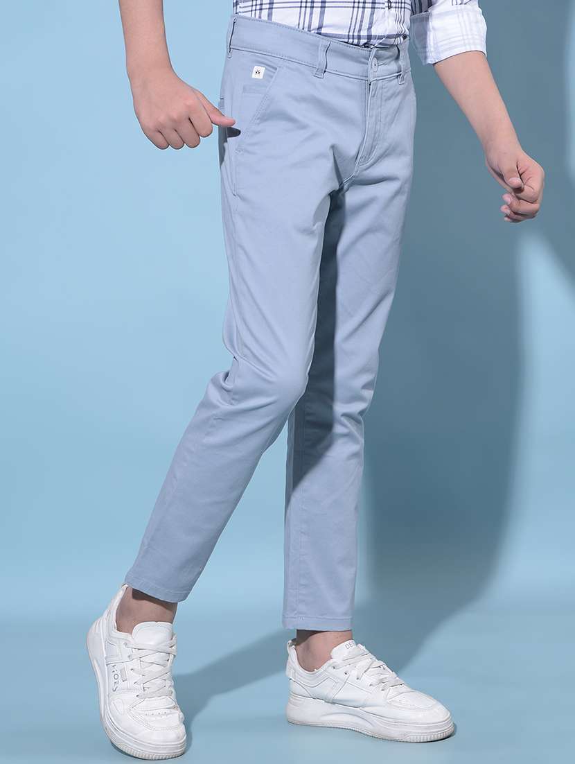 blue cotton chinos trouser - 21247222 -  Standard Image - 2