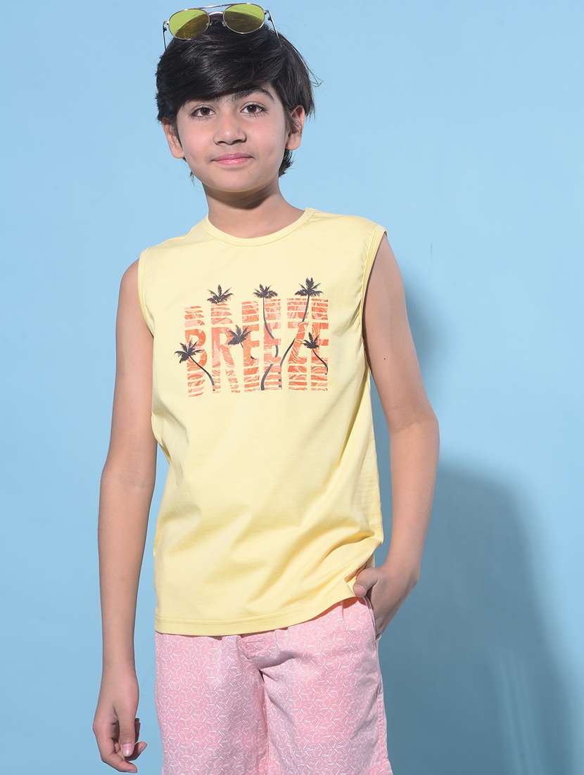 boys round neck graphic printed t-shirt