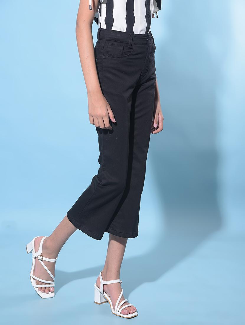 black cotton blend plain jeans - 21247314 - Standard Image - 2