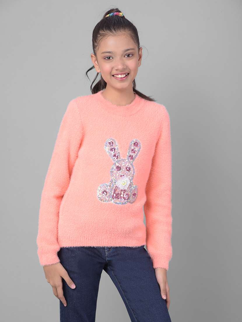 girls long sleeve self-designed sweater 
