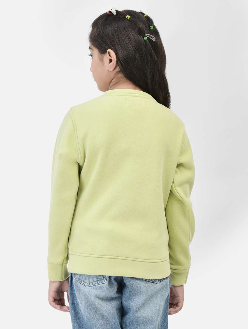 girls olive polyester front print sweatshirt - 21247343 -  Standard Image - 2