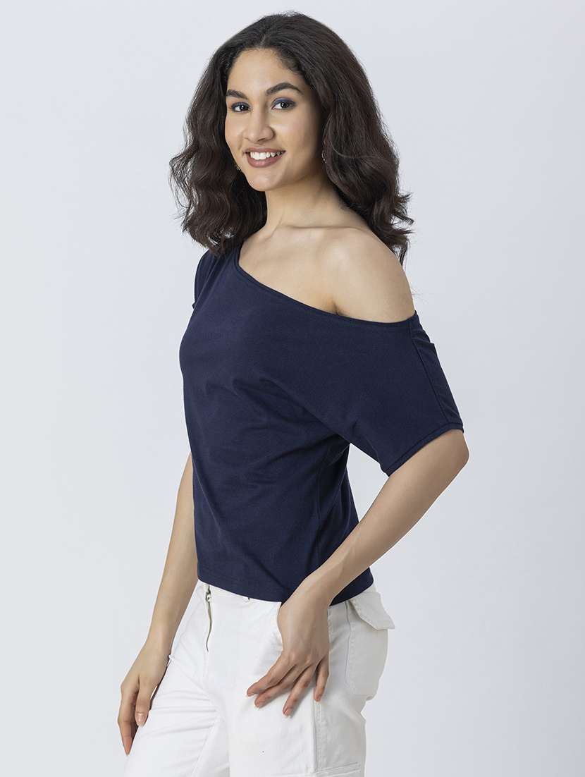 navy blue cotton jersey regular top - 21247383 -  Standard Image - 2