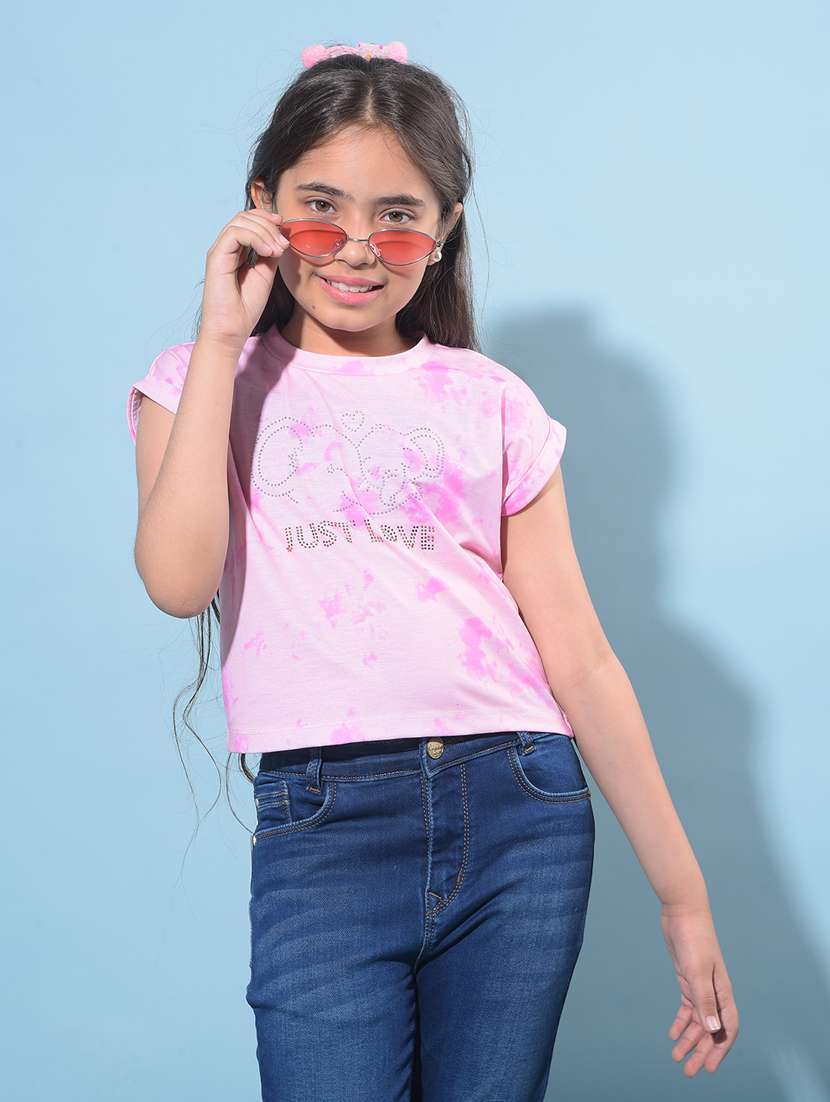 pink cotton regular tee