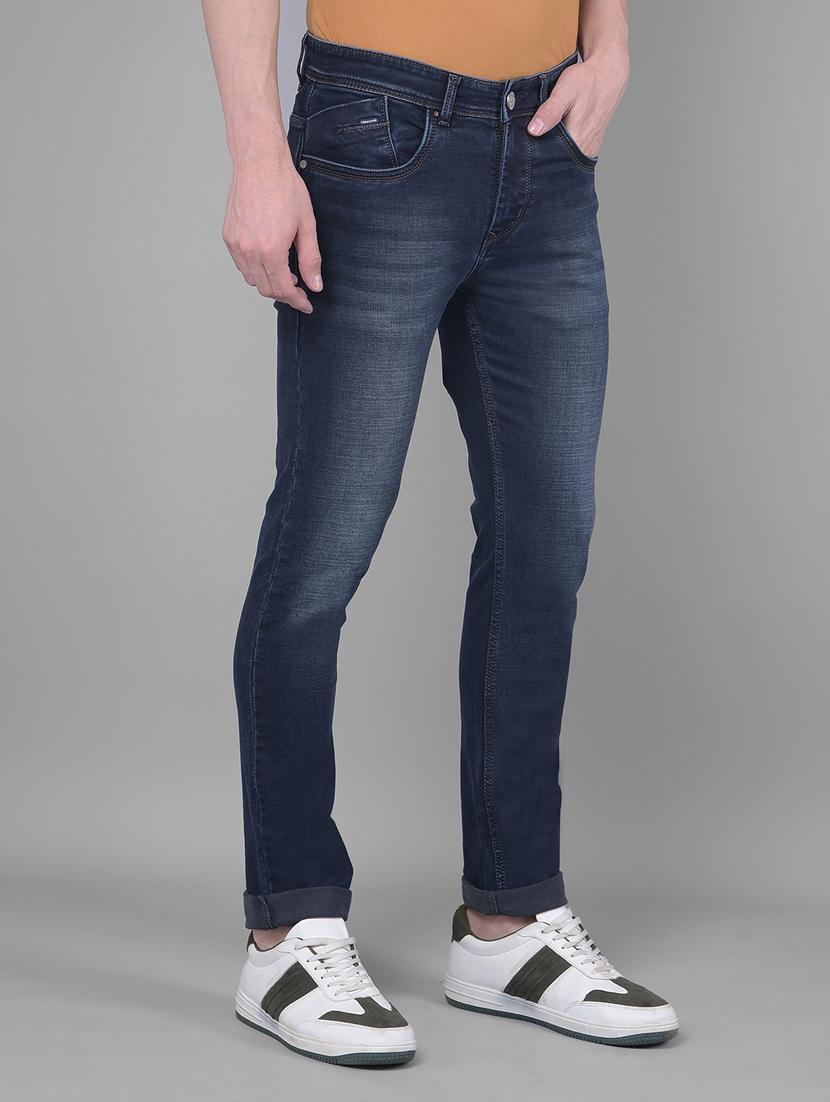 men mid rise plain denim jeans - 21247452 - Standard Image - 2