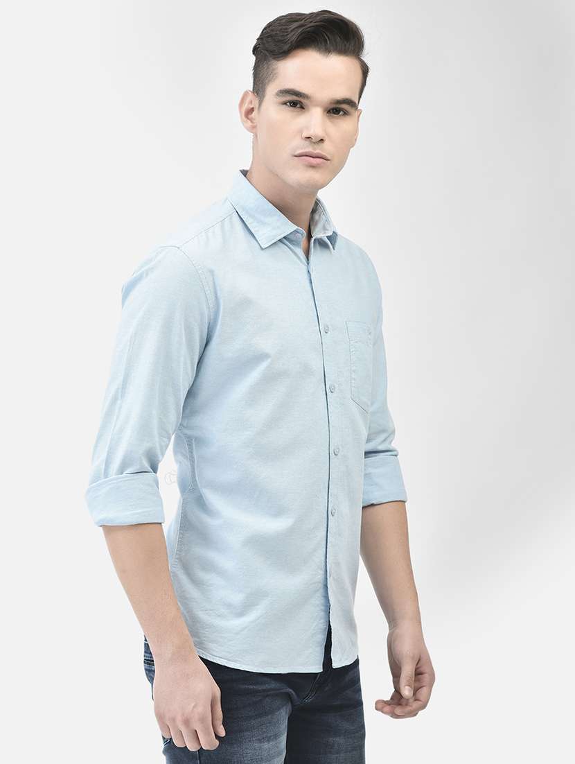 light blue cotton casual shirt - 21247516 -  Standard Image - 2