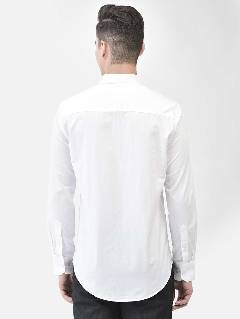 white solid casual shirt - 21247522 -  Standard Image - 2