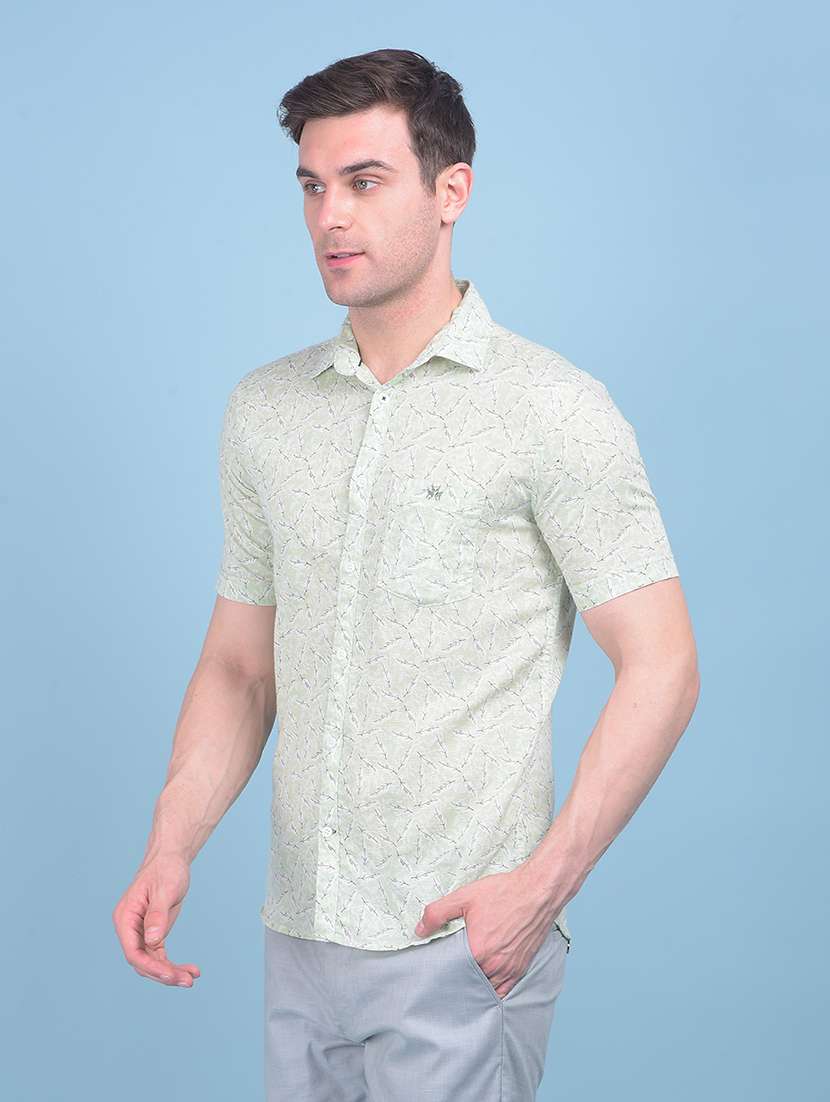 men neo mint printed short sleeve casual shirt - 21247565 -  Standard Image - 2