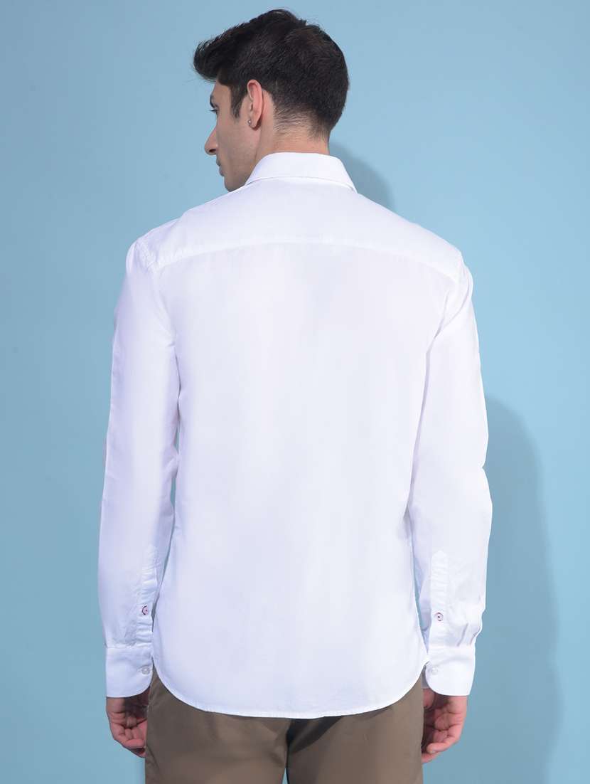 white cotton casual shirt - 21247576 -  Standard Image - 2