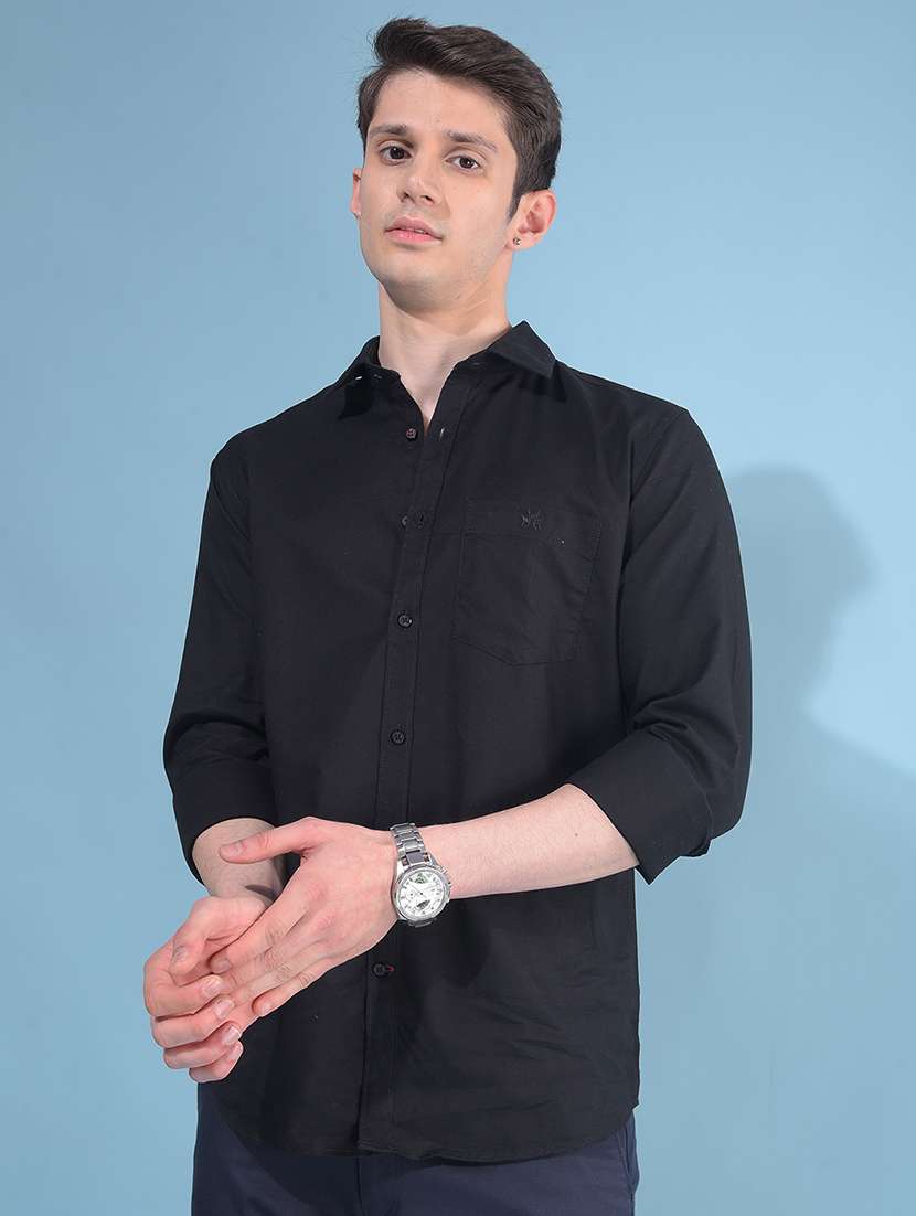 black cotton casual shirt