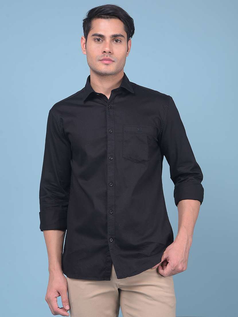 black cotton casual shirt