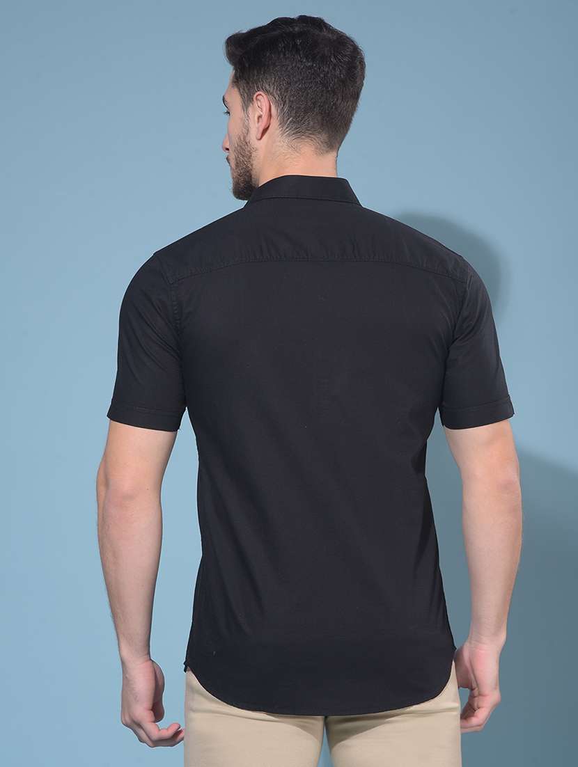 black cotton casual shirt - 21247593 -  Standard Image - 2