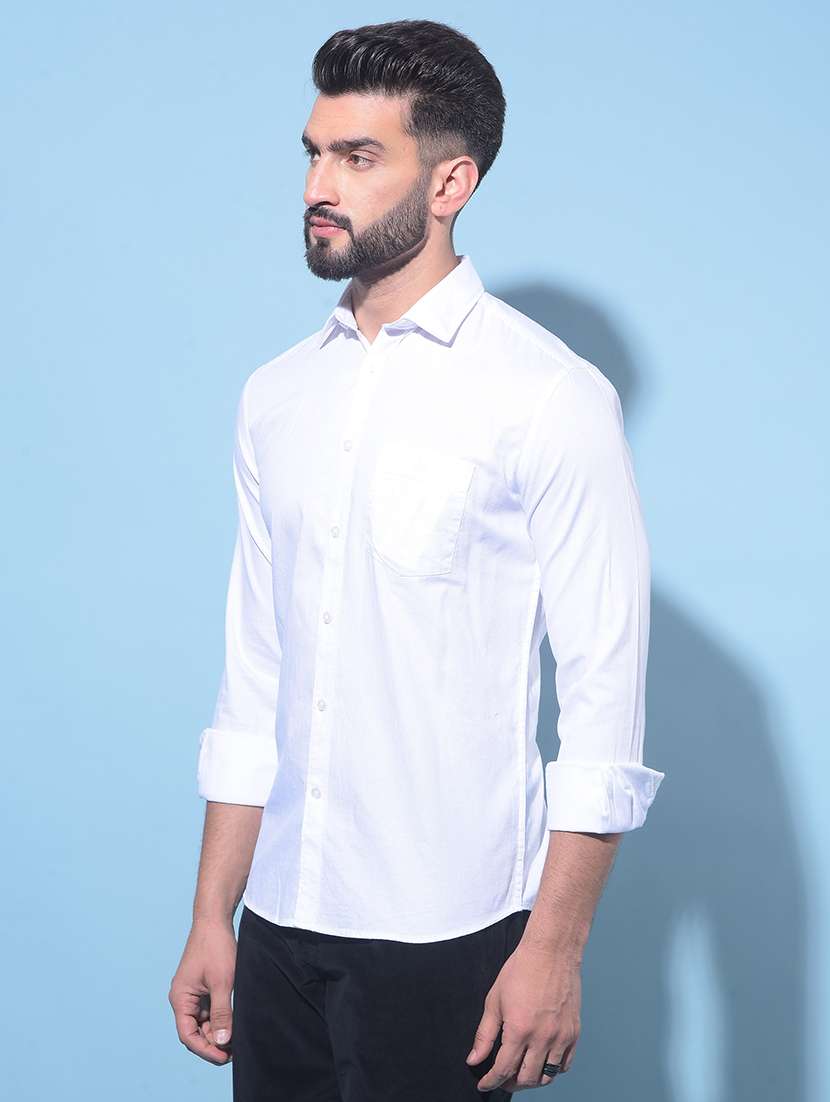 white cotton casual shirt - 21247645 -  Standard Image - 2
