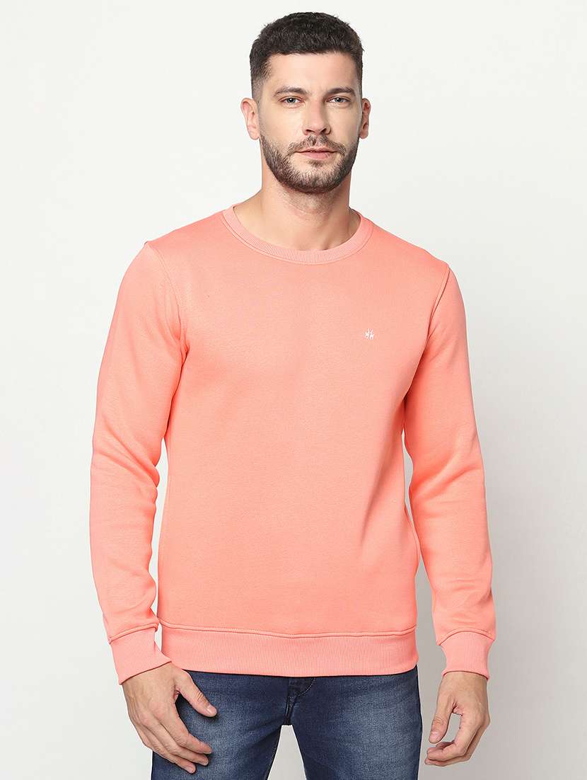 men solid long sleeve regualr fit sweatshirt