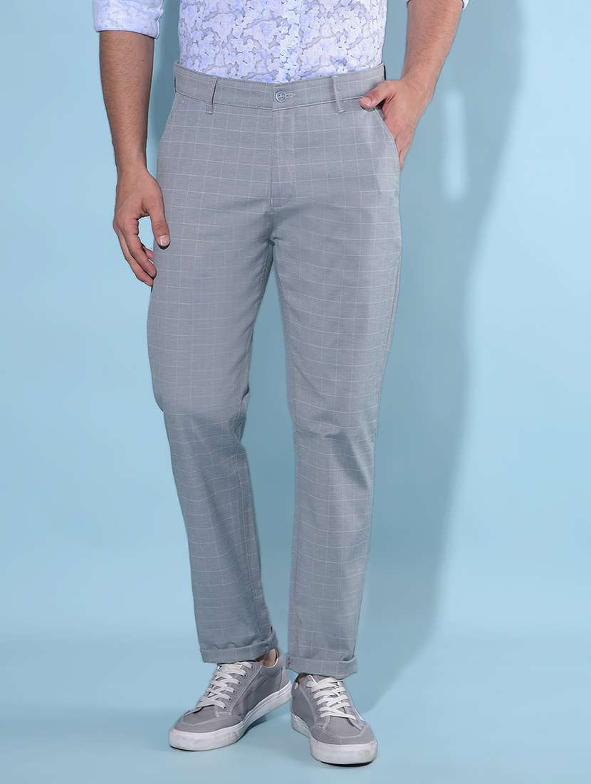 men solid mid rise chinos