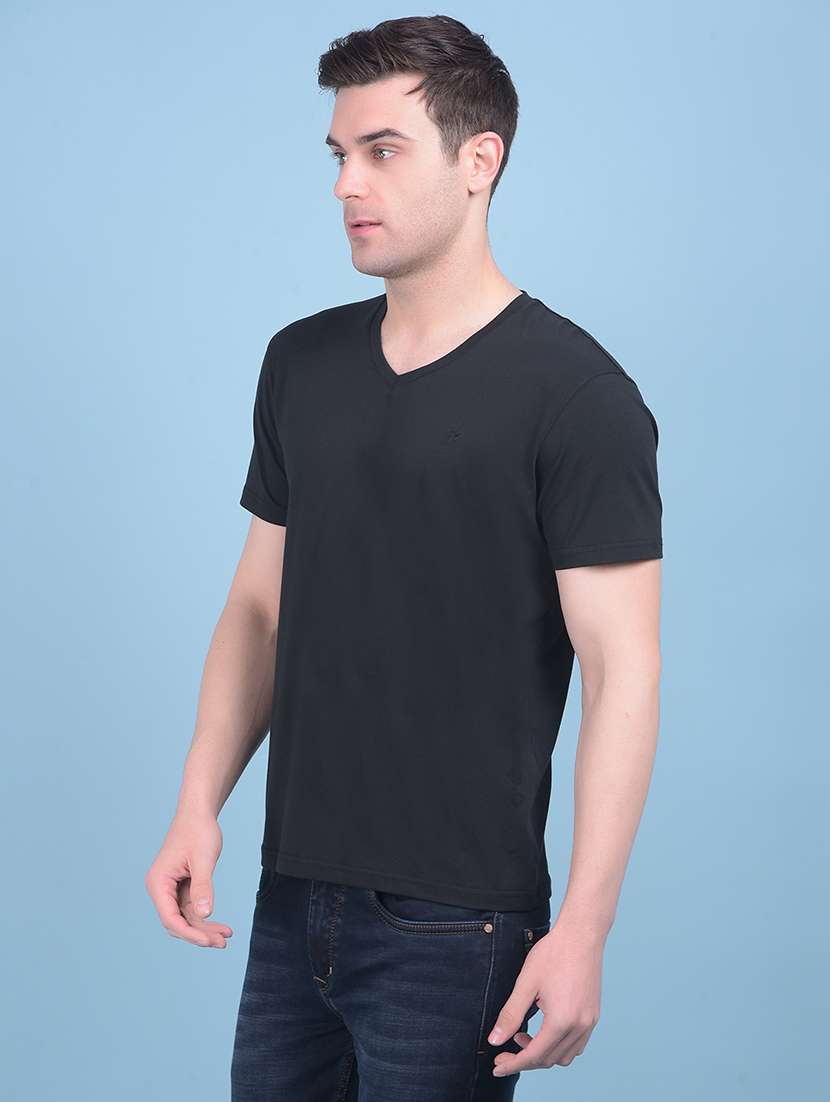 black cotton plain tshirt