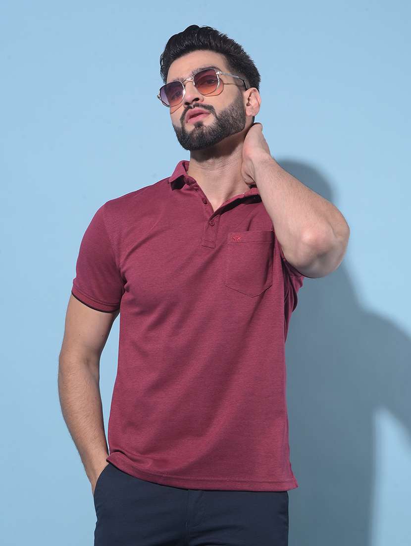 men solid polo t-shirt