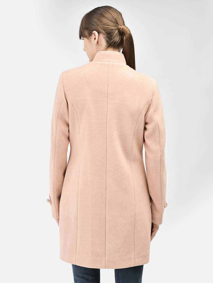 women full sleeve solid trench coat - 21247967 -  Standard Image - 2
