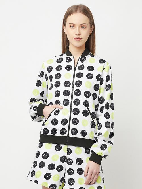 white cotton bomber jacket - 21247977 - Standard Image - 0