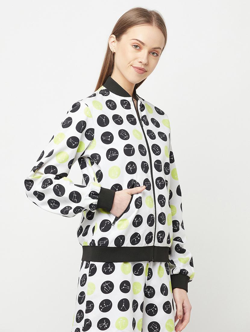 white cotton bomber jacket - 21247977 - Standard Image - 2
