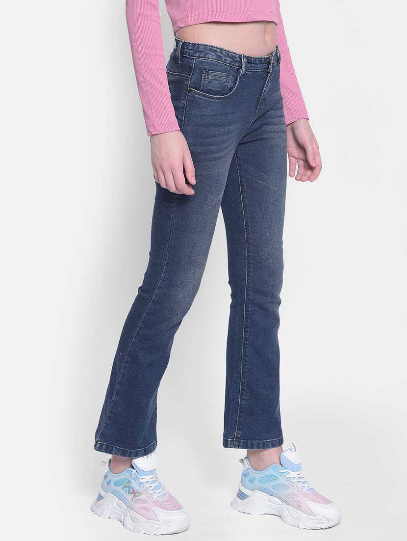 women mid rise plain denim jeans - 21247987 -  Standard Image - 2