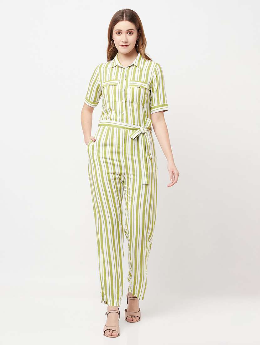 green viscose full leg  jumpsuit - 21247998 -  Standard Image - 2