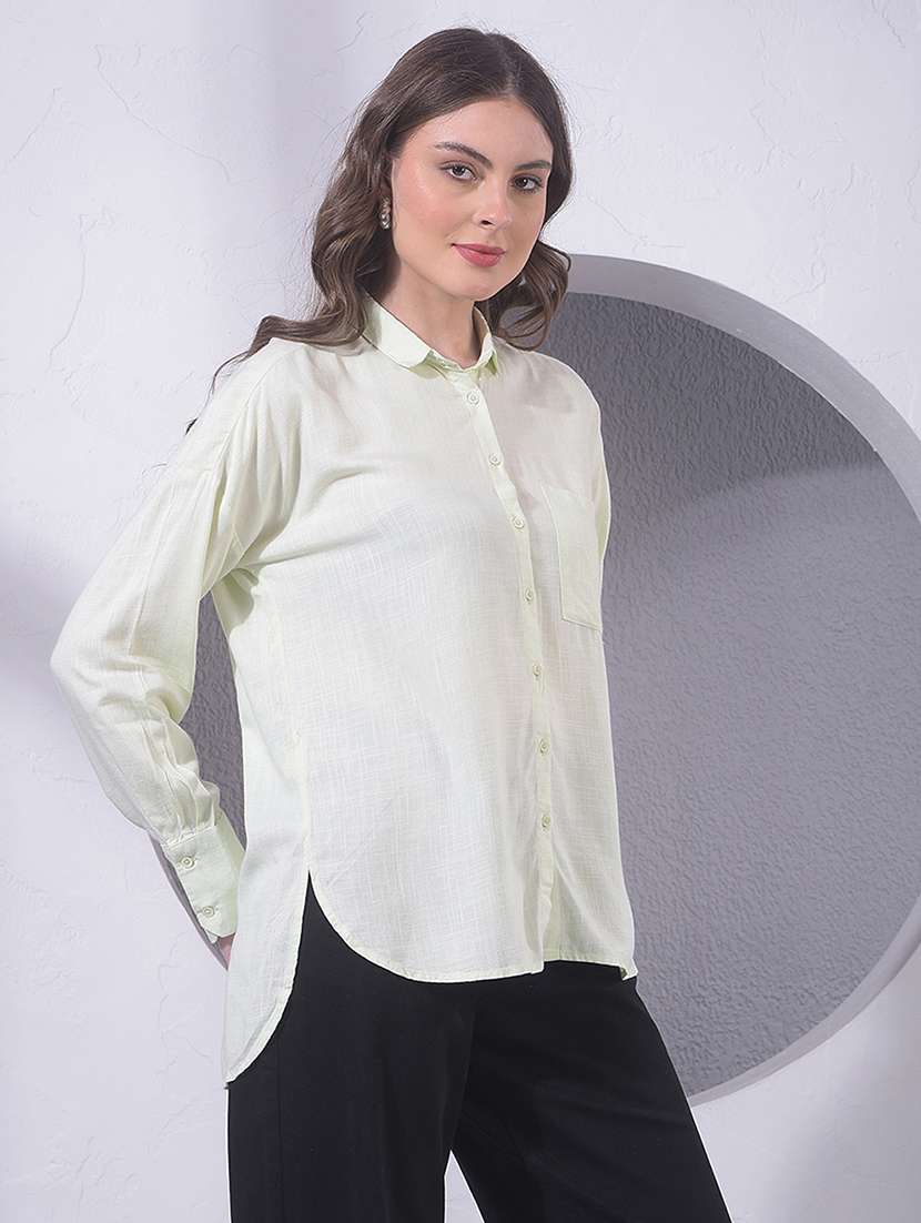 women solid cotton shirt - 21248039 -  Standard Image - 2