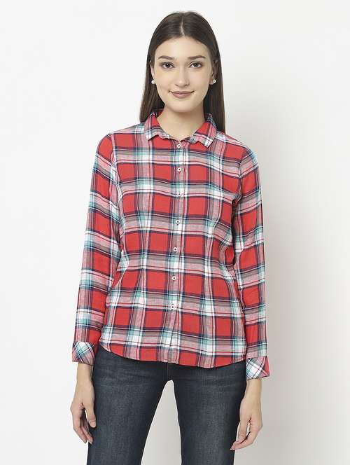 women checkered regular shirt - 21248081 - Standard Image - 0