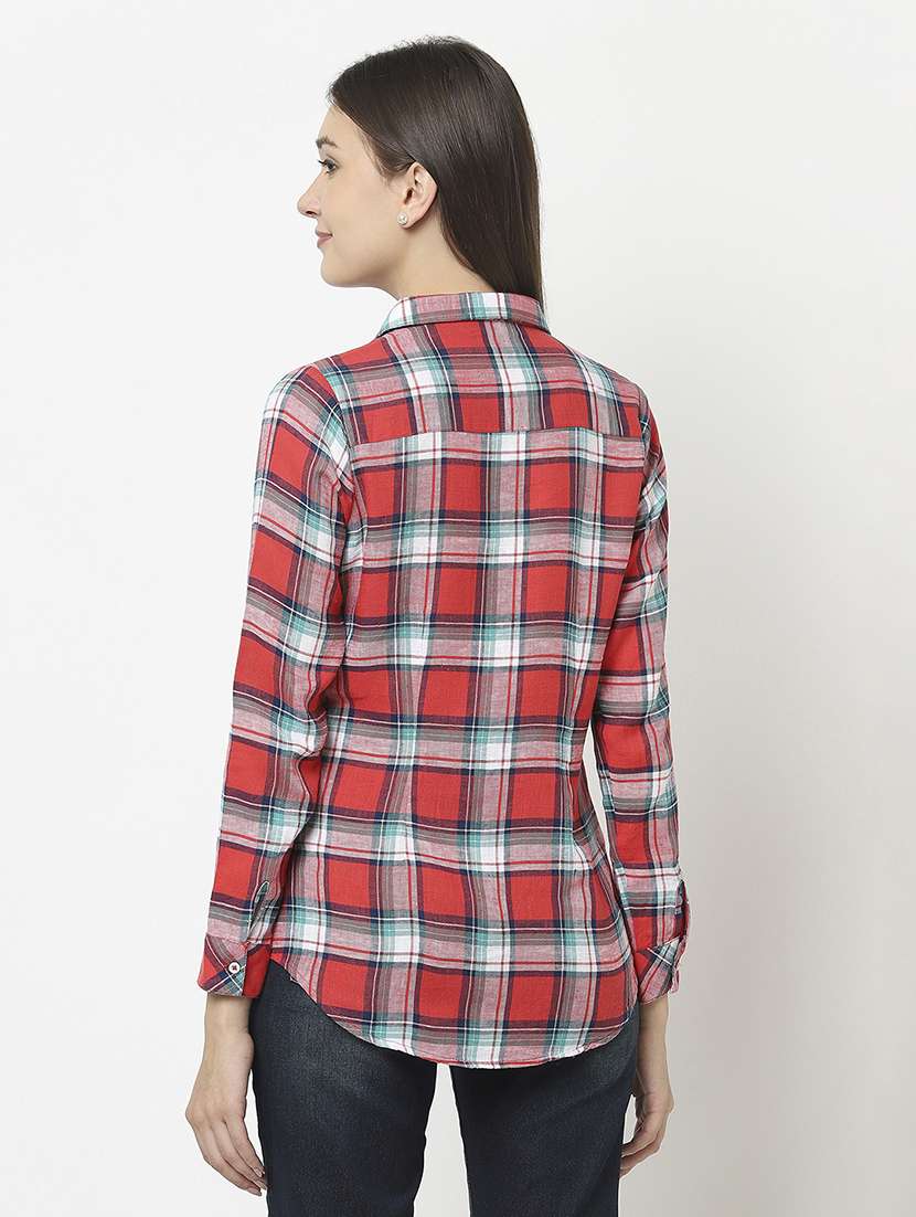 women checkered regular shirt - 21248081 - Standard Image - 2