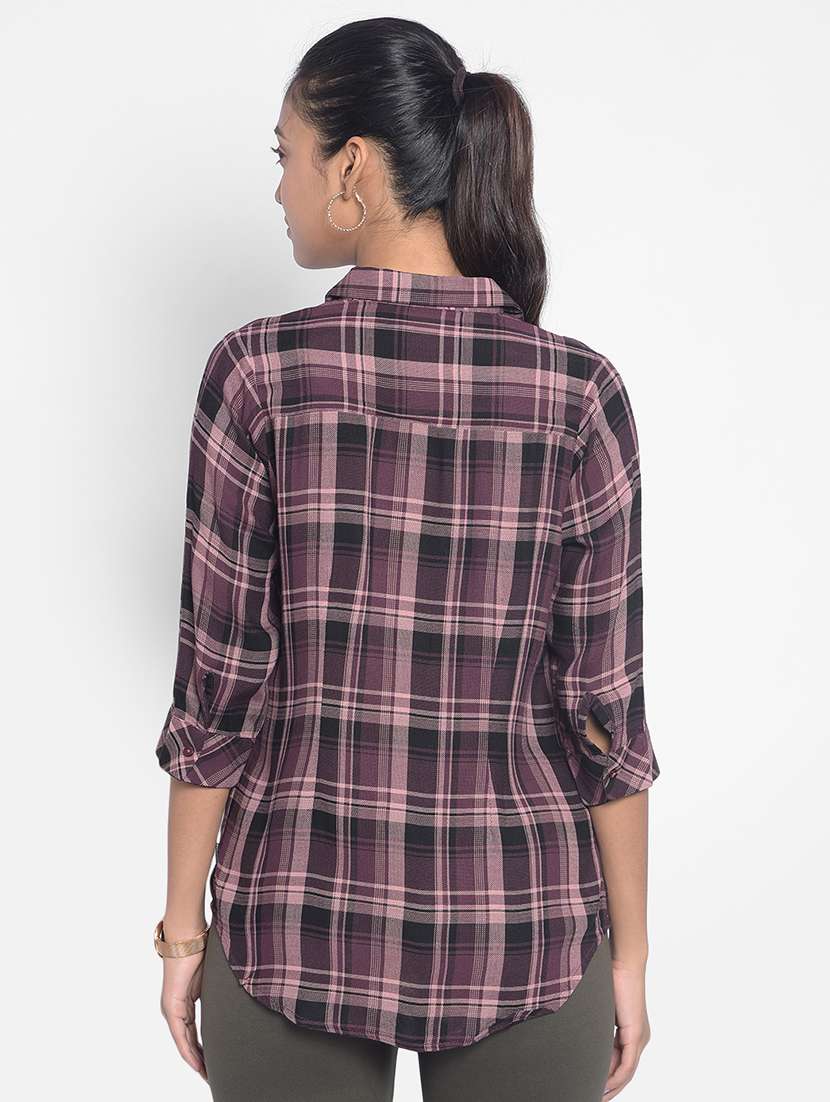 Purple Viscose Regular Shirt - 21248092 -  Standard Image - 2