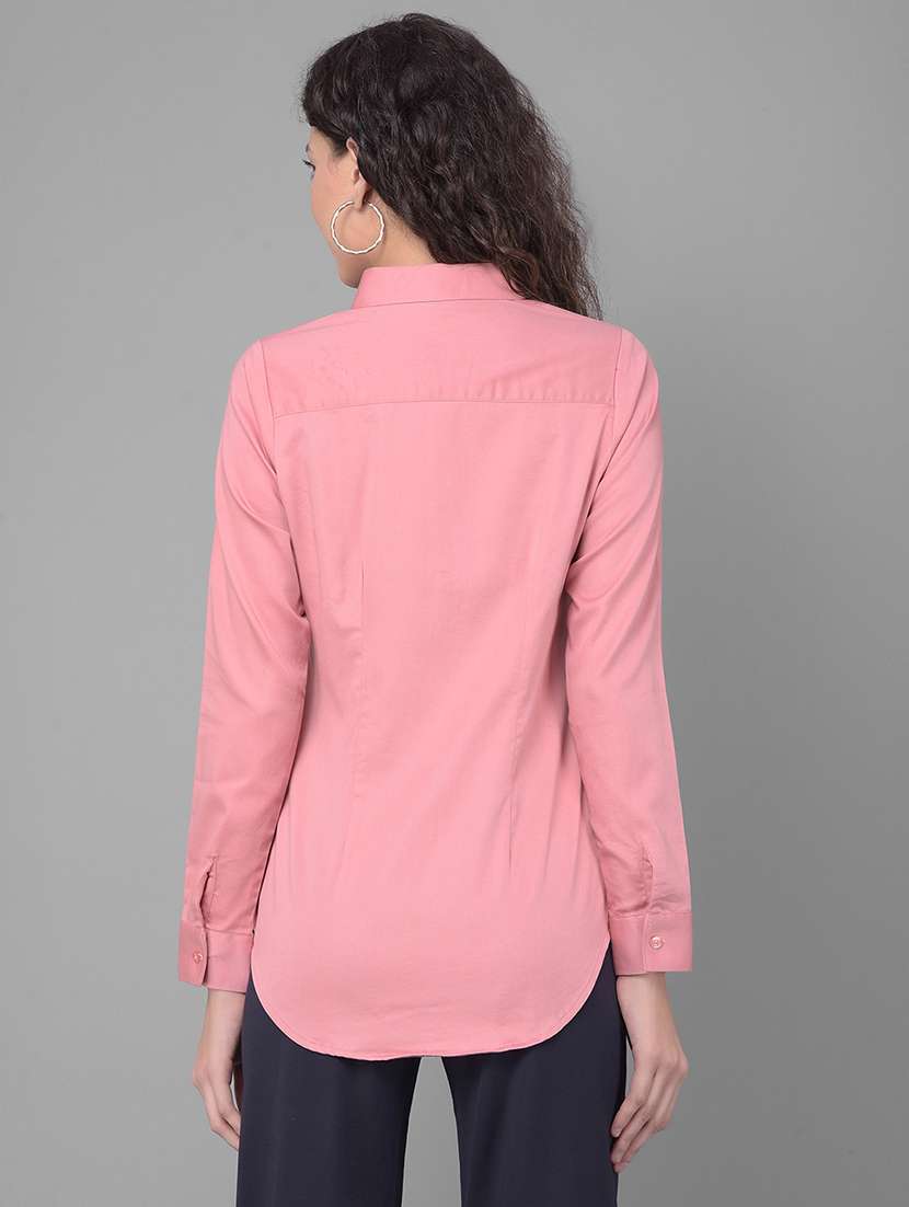 pink cotton blend regular shirt - 21248098 -  Standard Image - 2