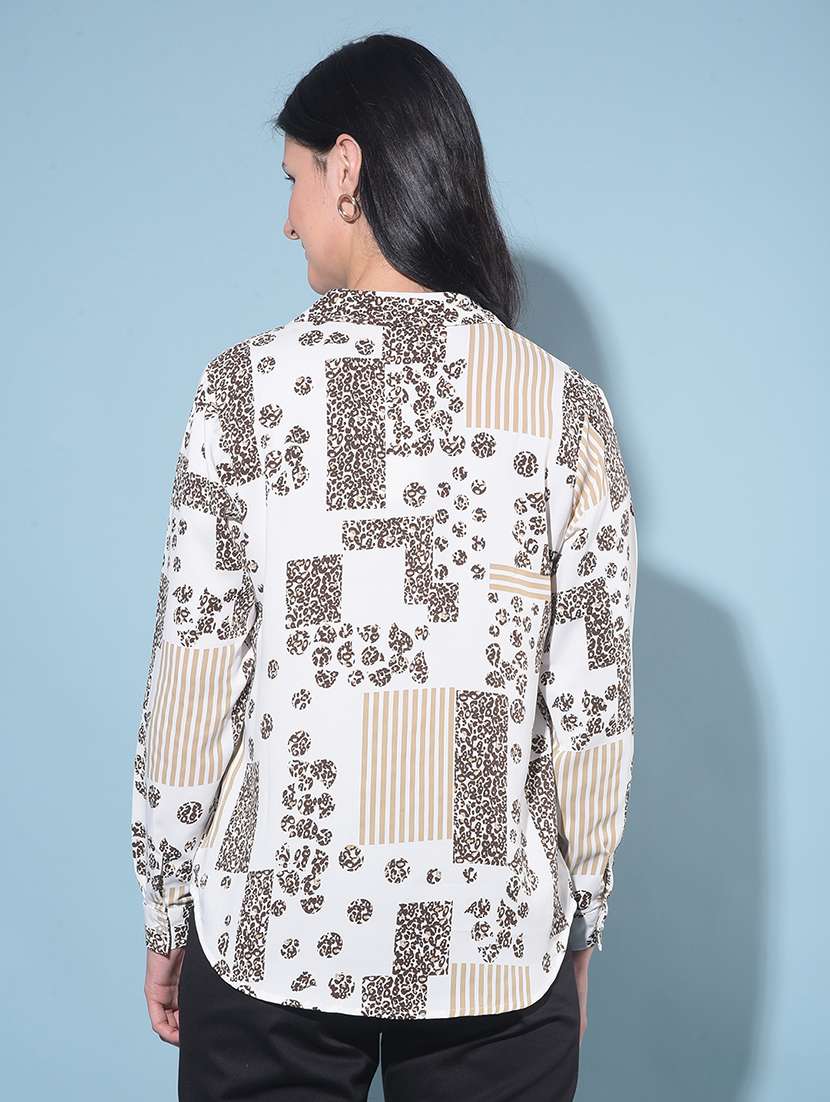 white polyester regular shirt - 21248106 - Standard Image - 2