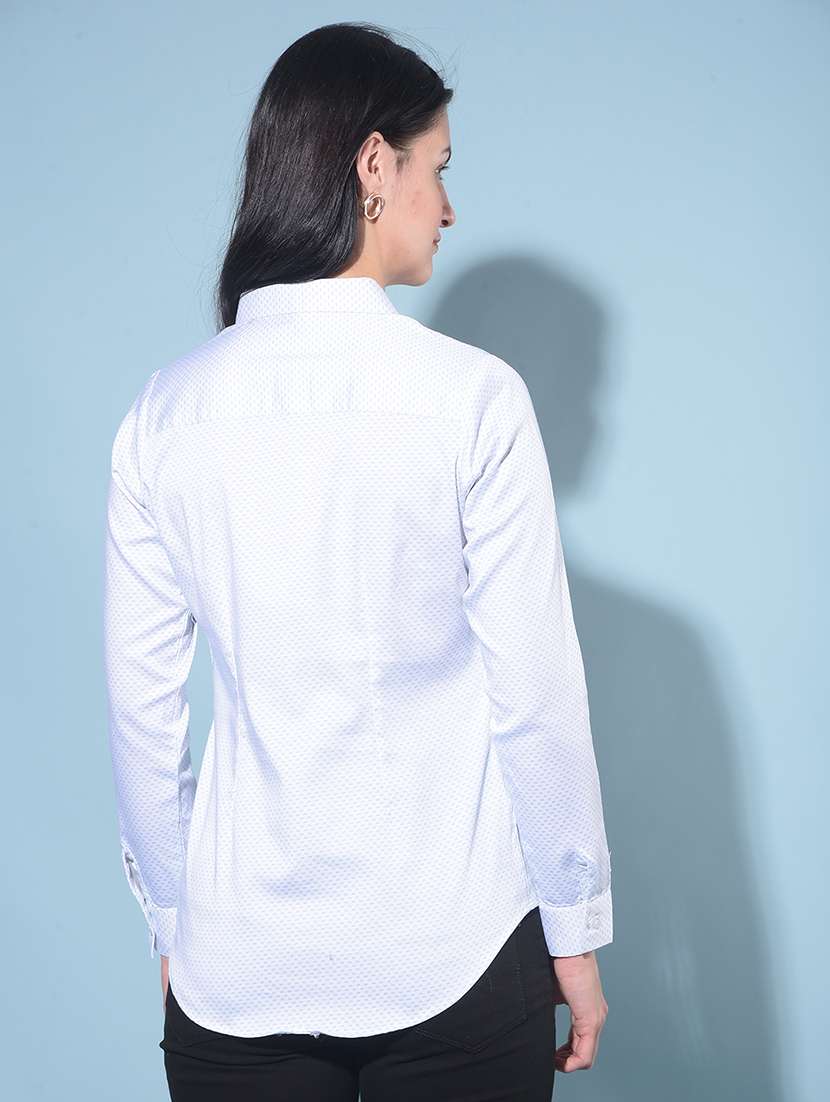 white cotton blend regular shirt - 21248114 -  Standard Image - 2