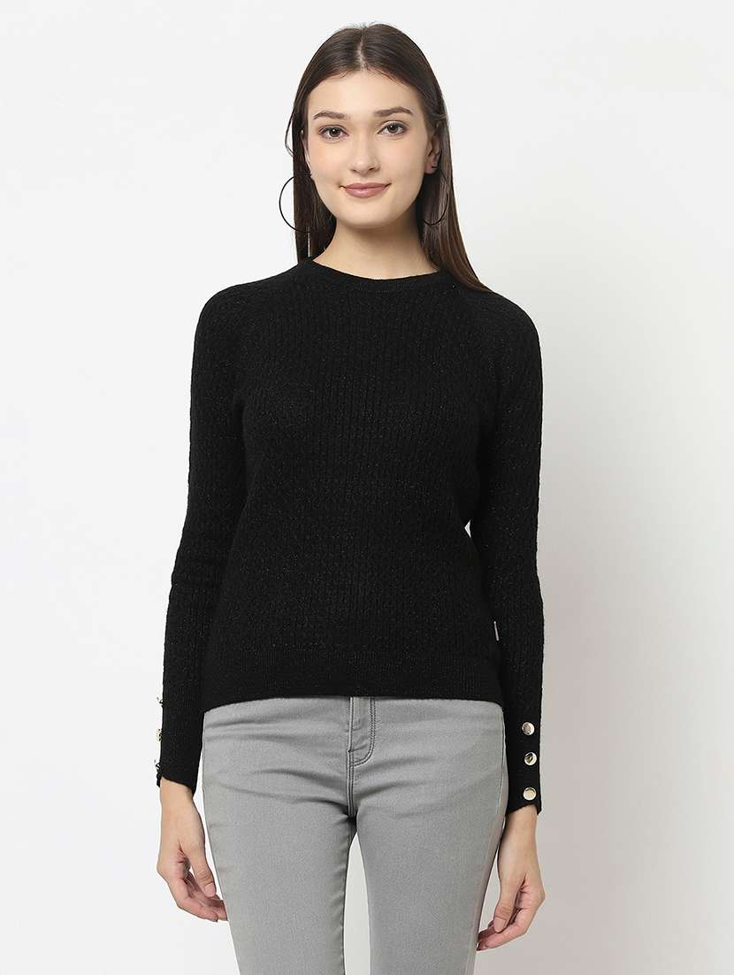 black acrylic pullover
