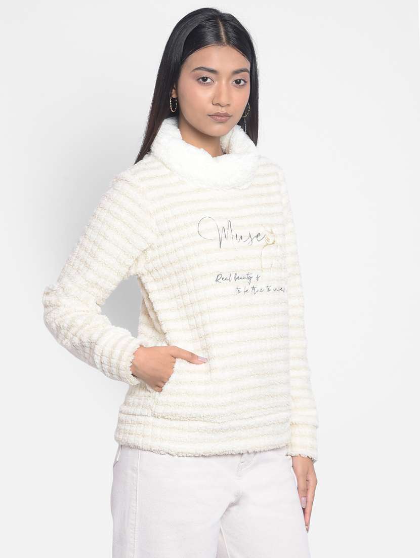 white polyester front print sweatshirt - 21248149 -  Standard Image - 2
