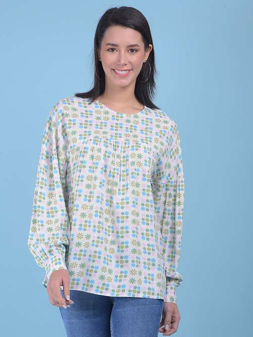women white floral printed regular top - 21248166 - Standard Image - 0
