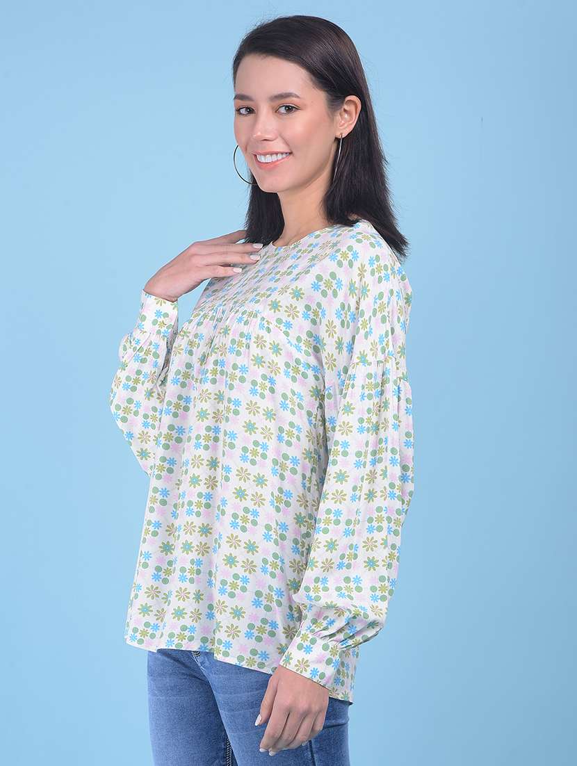 women white floral printed regular top - 21248166 - Standard Image - 2