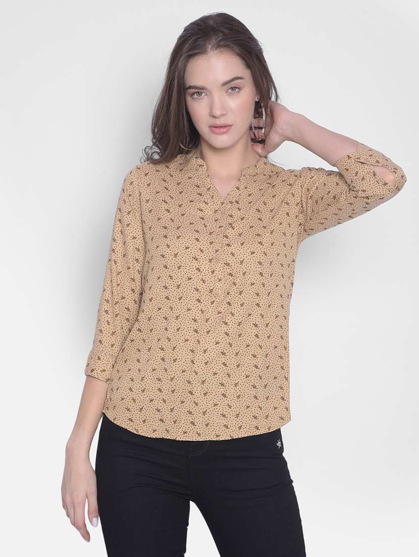 women printed high low top