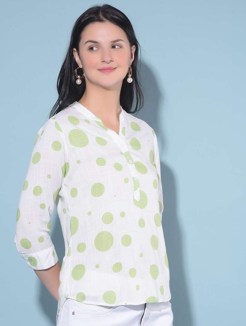 green viscose regular top