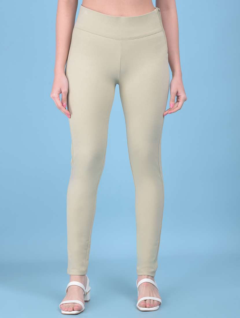 beige cotton leggings