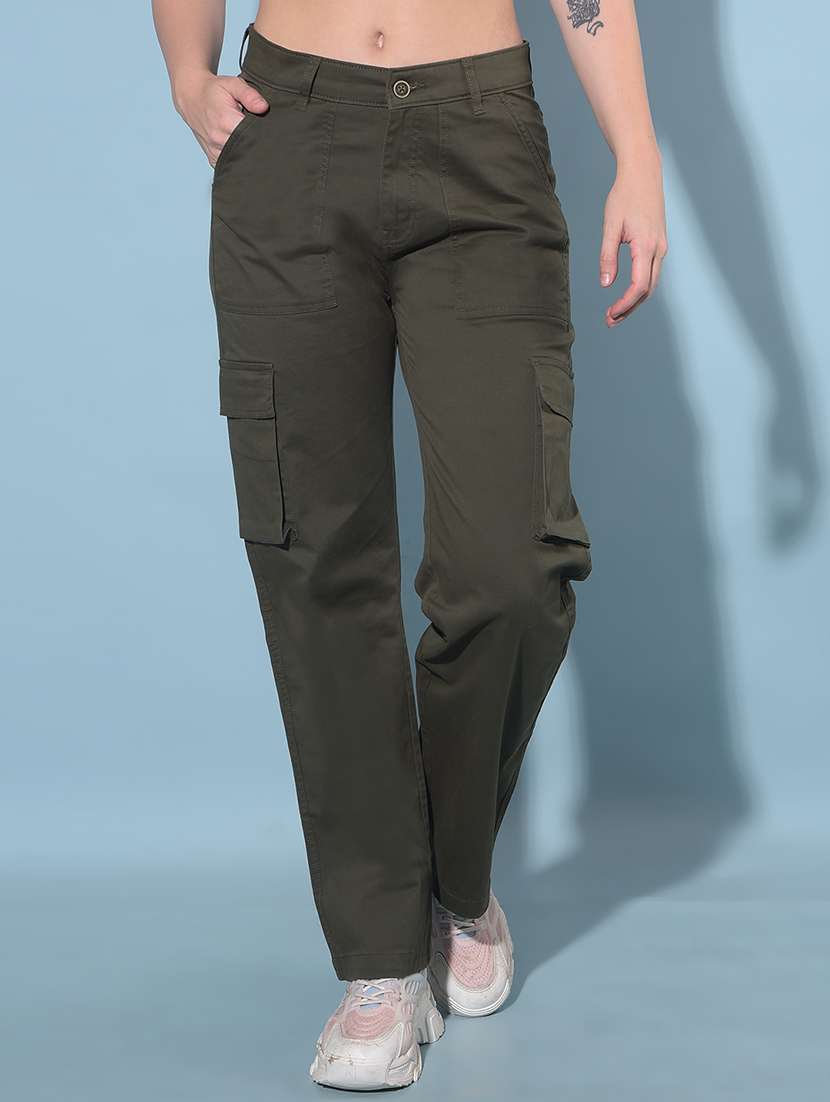 olive cotton cargos trouser