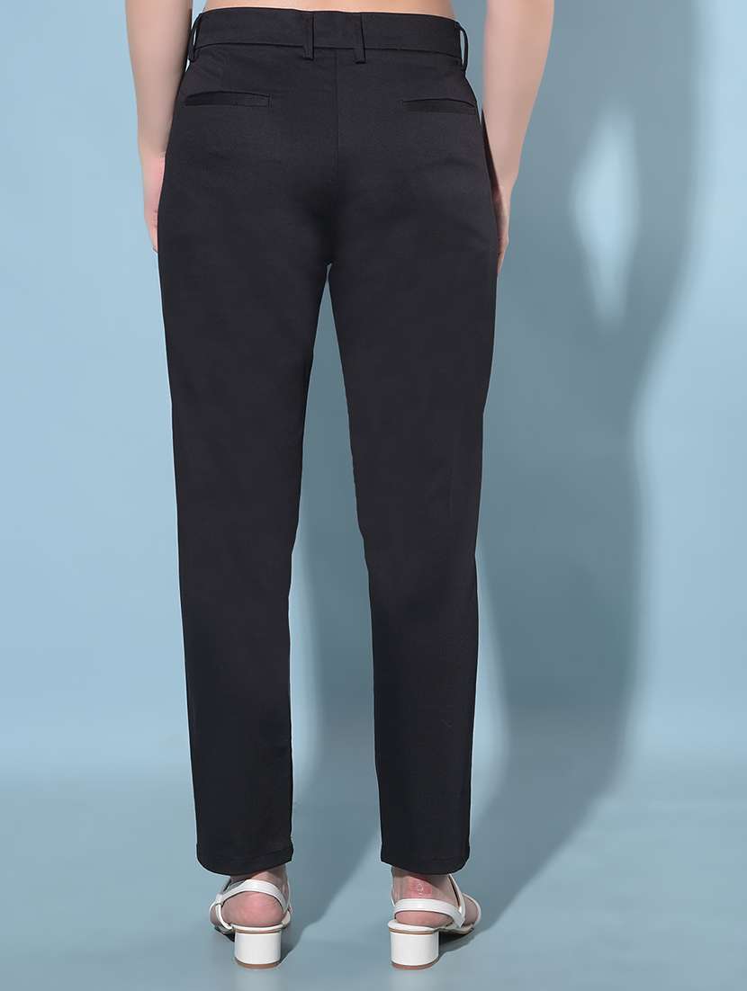 black polyester chinos trouser - 21248262 -  Standard Image - 2