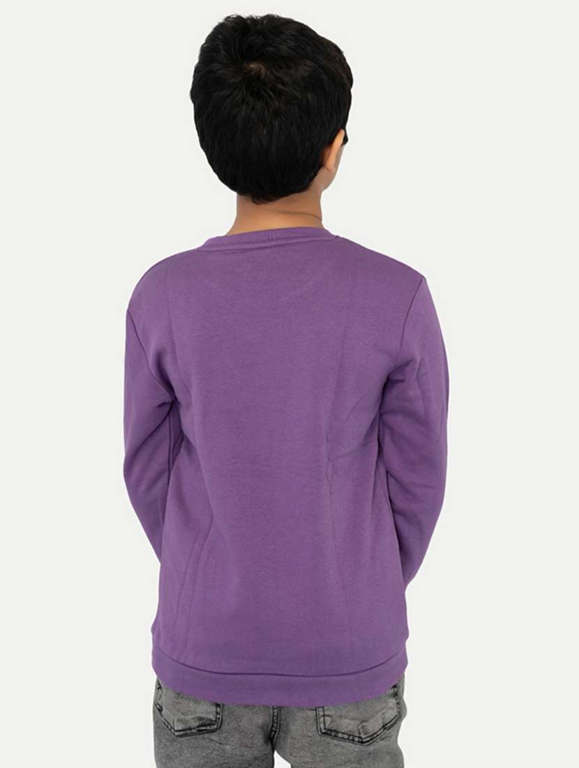 purple cotton front print sweatshirt - 21248503 -  Standard Image - 2