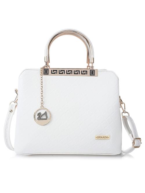 white leatherette (pu) handbag - 21248601 - Standard Image - 0