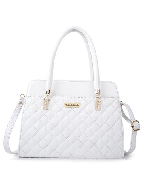 white leatherette (pu) handbag - 21248605 -  Standard Image - 0