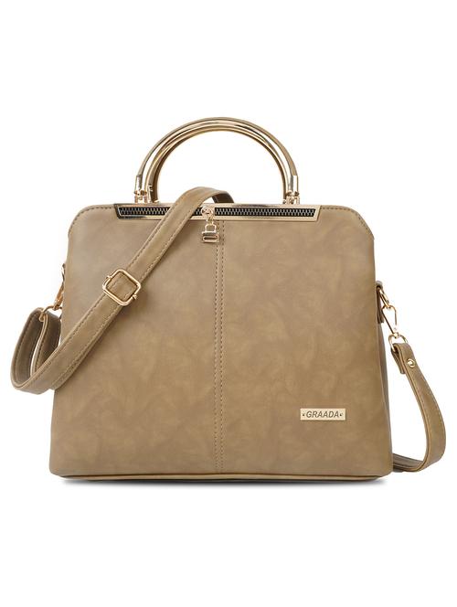 beige leatherette (pu) handbag - 21248606 - Standard Image - 0