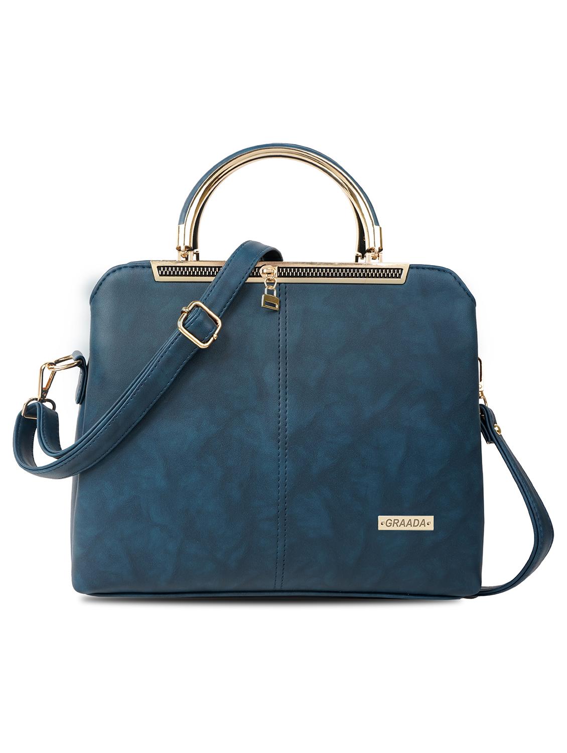 blue leatherette (pu) handbag - 21248607 - Zoom Image - 0