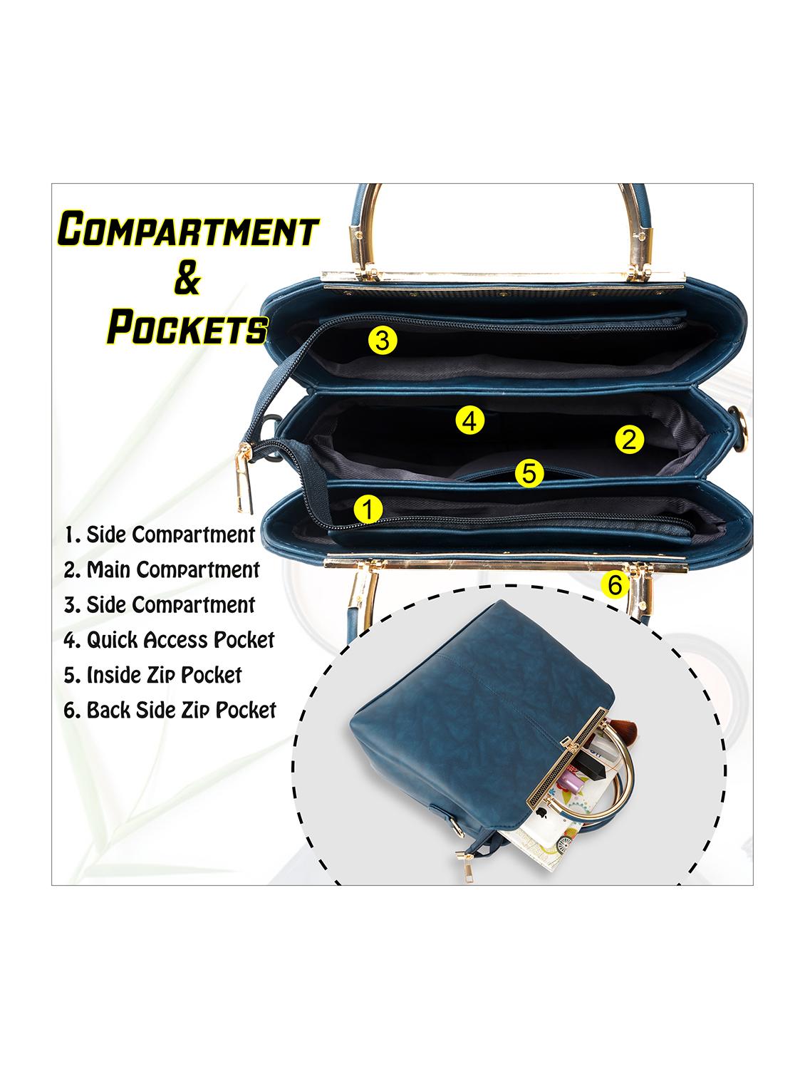 blue leatherette (pu) handbag - 21248607 - Standard Image - 2