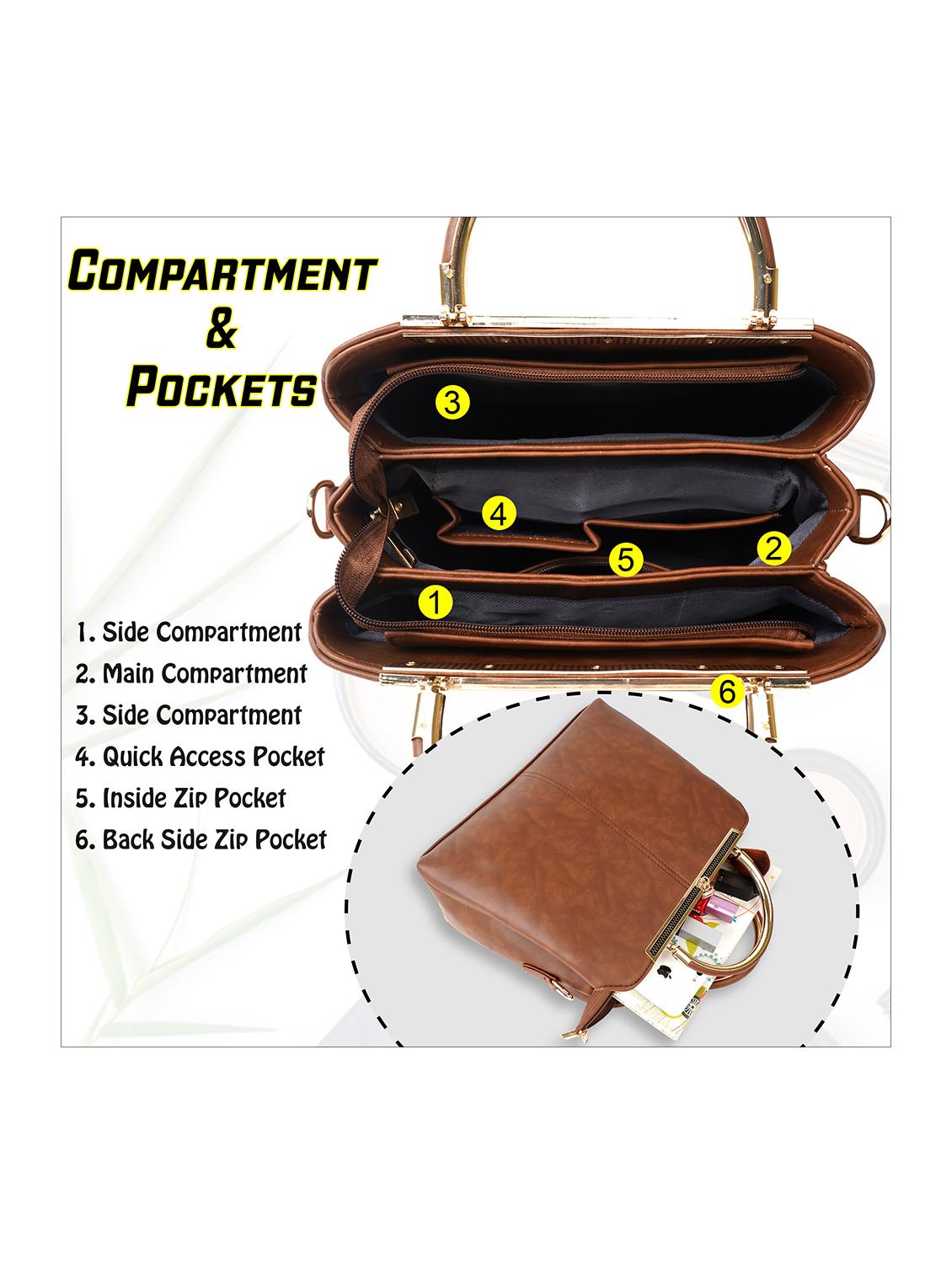 tan leatherette (pu) handbag - 21248608 - Standard Image - 2